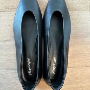 Jeffrey Campbell Black Leather Flats